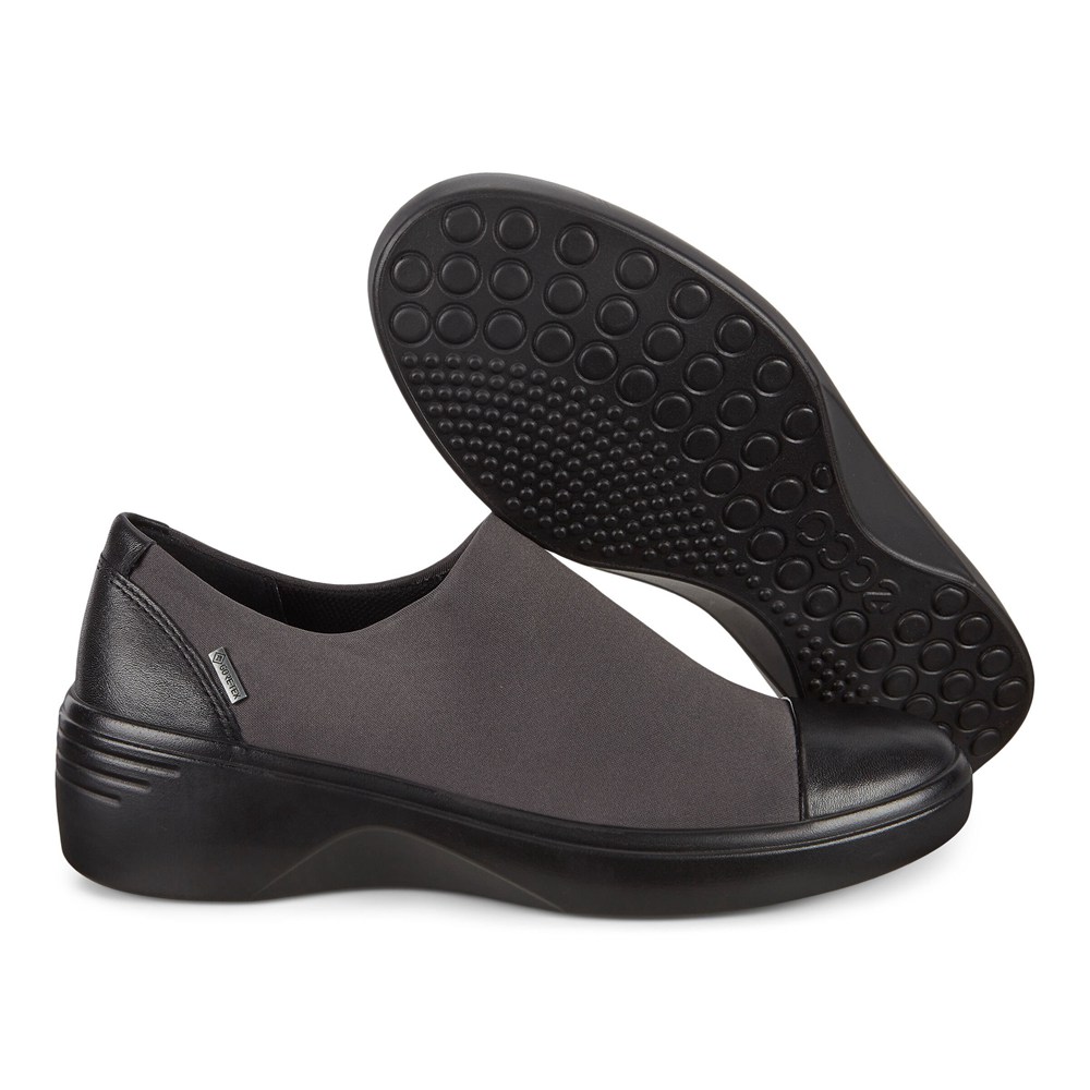 ECCO Womens Slip-On Black - Soft 7 Wedge - PIE-715849